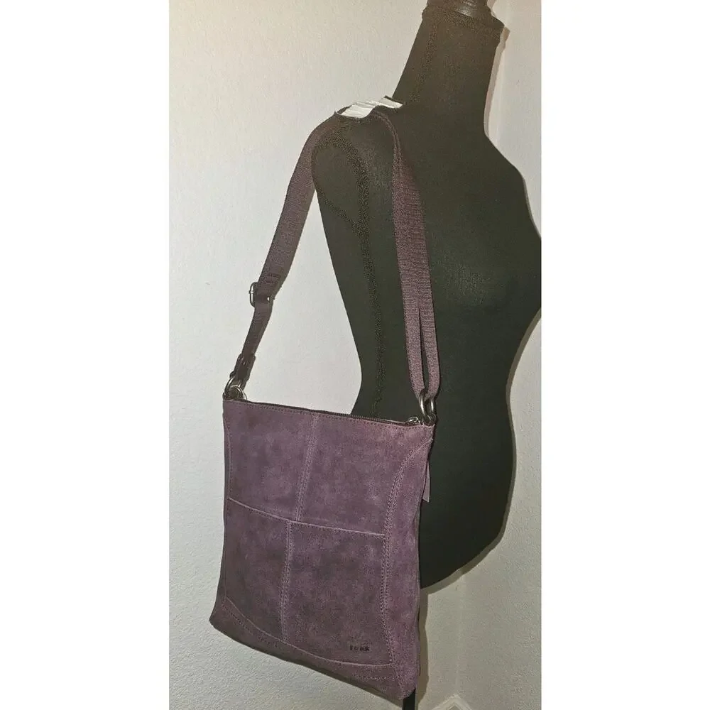 NWOT THE Sak Lucia Suede Leather Crossbody In Aubergine Color 11x12